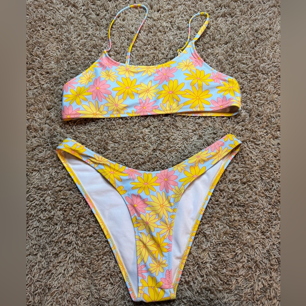 Yellow Floral Bikini Set